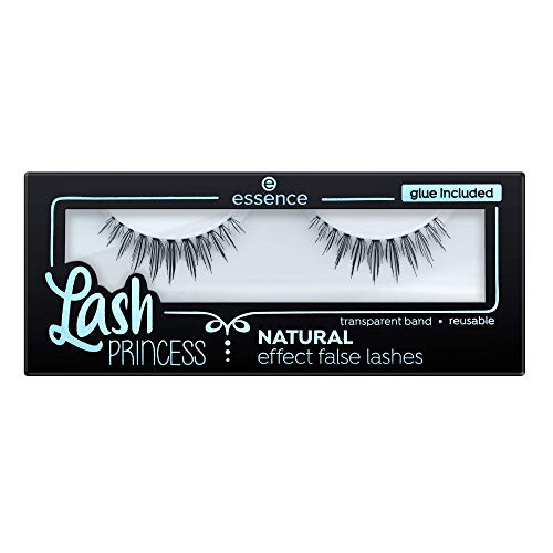 essence Lash PRINCESS NATURAL effect false lashes, fake lashes, künstliche Wimpern, Kleber enthalten, transparentes Band, wiederverwendbar, schwarz, definierend, vegan, Nanopartikel frei (1 Paar)