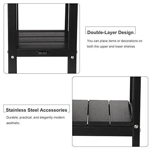 Rxoliotn Adirondack Outdoor Side Table, All-Weather Outside Patio Table, Indoor Accent Table, Small Poly End Tables For Patio, Porch, Pool (Black) #TOP7