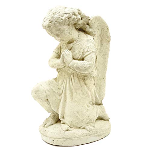 Estatua Ángel de Oración Vintage de Piedra Sólida miniatura 2
