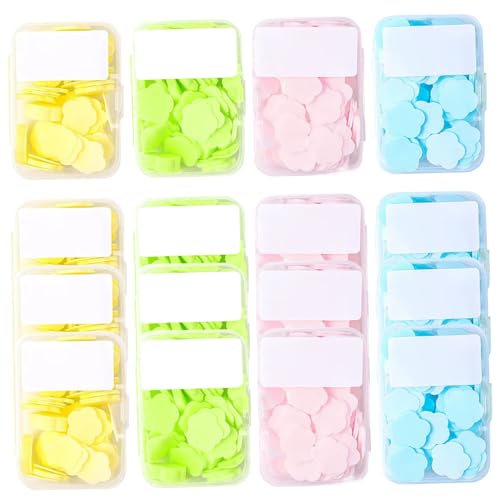 Wowmcrushiss 960Pcs Mini Soap Sheets Scented, Portable Paper Soap Sheets for Travel, Disposable Petal Hand Sanitizer for Outdoor Travel, Camping Paper
