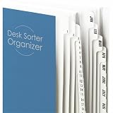 Deluxe Expandable File, 1-31/Jan-Dec Index, Letter Size, Pressboard, Navy Blue