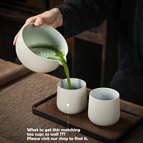 Japanese Natural Rock Texture Matcha Chawan (Pouring Spout) With Whisk Rest, 18 Oz. Teanagoo, K13, Lt. Grey, Matcha Tea Bowl, Ceramic Bowl, Tea Bowls For Matcha, Matcha Bowl Ceremonial Accessories… #TOP4