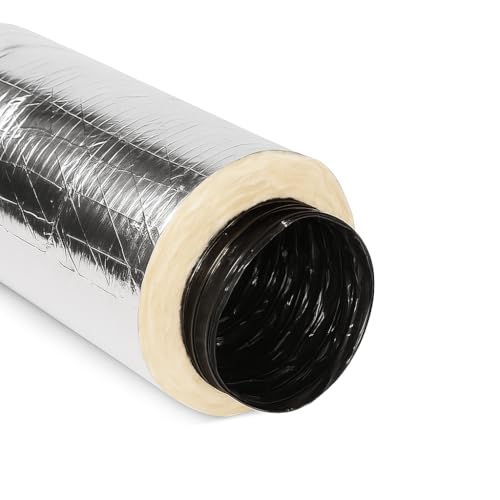 HVAC Insulated Flex Ductwork 10 x 25 Ft R6 | Flexible Air Duct for Residential Heating & Cooling Systems | Aluminum Inner Core with Thermal Insulation | Easy Install Vent Hose