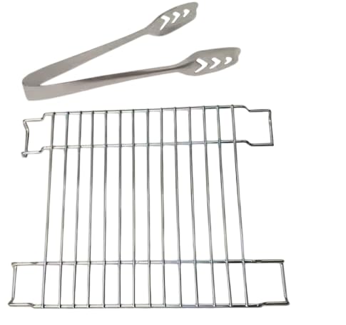 Image of Induction Infrared Grill Jali with Stainless Steel Tong Combo Pack (2 Pc) | Gas Stove & Open Flame Roasting Net | Roti, Papad, Baingan Bharta Grill Rack | Heavy Duty Heat Resistant Kitchen Tool