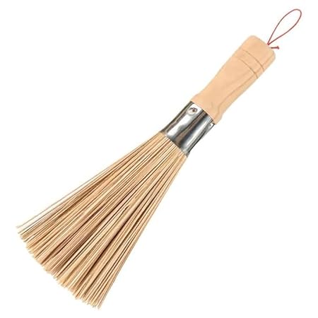 Istara Bamboo Brushes Long Handle Wok Cleaning Brush Dish Brushes Kitchen Tool for Home Restaurant Bamboo Brush Traditional Product for Commercial Cleaning Services/Shops (Rectangle Wok)