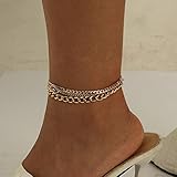 Generic Cute Evil Eye Layered Anklet Boho Gold Anklet Bracelet Fashion Foot Jewelry for Women and Te