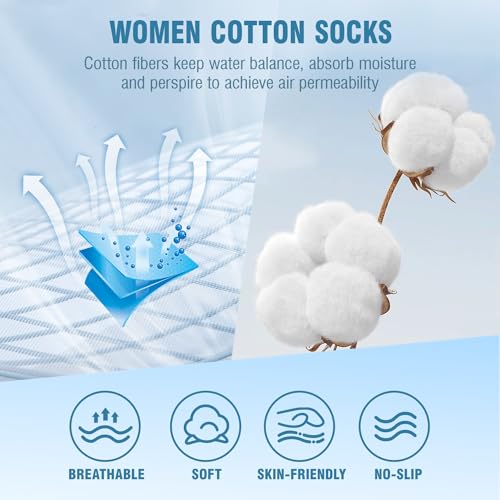Image of 6 Pairs Ankle Socks for Women Breathable Cotton Socks Anti Slip Low Cut Soft Casual Socks