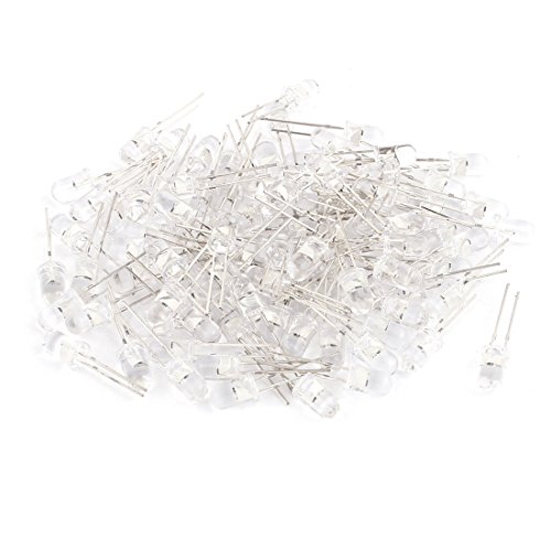 Aexit 100 x Diodes 5mm Transparent Lamp Cap Flash Seven Colorful LED Emitting Schottky Diodes Diodes Lights