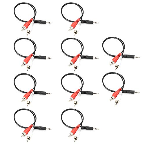 Cable de 3.5 mm a dual con acabado metálico de alta fidelidad Cocoarm 10 uds