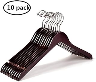 Amber Home Solid Gugertree Shirt and Dress Hangers with Chrome Hook 10 Pack