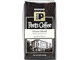 Peet's Coffee, House Blend, Dark Roast, Ground Coffee, 12 oz. Bag, Bright, Lively, and Balanced Dark Roast Blend of Latin American Coffees, Deep Roasted with a Hint of Spice