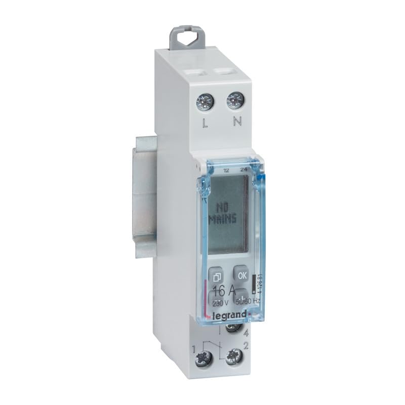 Interrupteur horaire journalier et hebdomadaire standard 230V~ 1 sortie 16A - 1 module LEGRAND