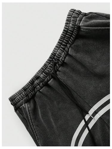 SOLY HUX Men's Side Striped Sweatpants Drawstring Waist Zipper Baggy Wide Leg Pants Streetwear4