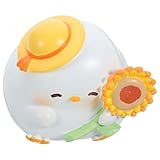 Cabilock Miniatur Küken Figurine aus Resin Kleine Niedliche Huhn Deko für Garten und Schreibtisch Wetterbeständige Mini Chick Ornament Kompakt für Kinderzimmer und Miniatur