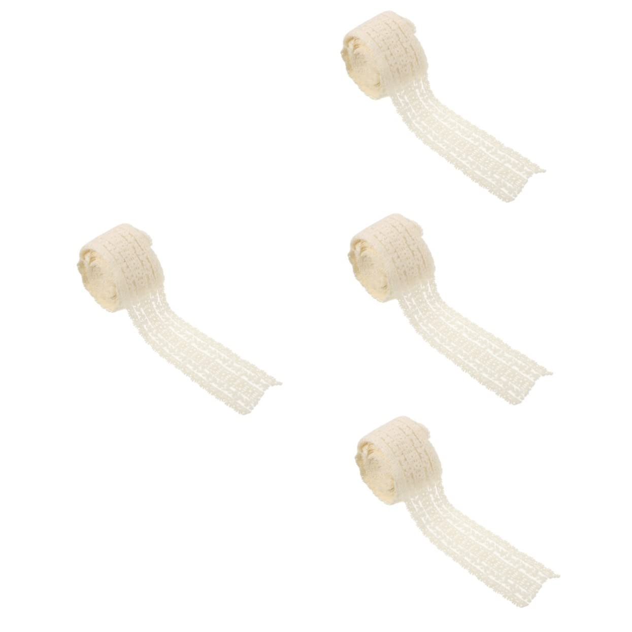 Operitacx 4rollos Lazo De Encaje Para Manualidades De Ribete Para Ropa y Accesorios De Cabello Para y Decoración De Vestidos