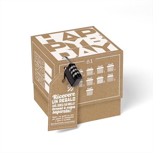 SURPRISA Scatola rompicapo per confezione regalo - Confezione regalo per regali in denaro, buoni e piccoli regali per il compleanno - Motivo Happy Bday - Taglia S (12 cm)