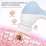 COSLUS Facial Cleansing Brush Silicone Face Scrubber: 7 in 1 FBS-D Electric Exfoliating Rotating Massage Device Waterproof Deep Cleaning Exfoliation Spa Machine - Electronic Skin Care Wash System - Image 5