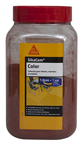 SIKA - Colorante in polvere per cemento/calce/gesso - SikaCem Color Rosso - Colore uniforme - Resistente ai raggi UV - Non influisce sul tempo di assunzione delle malte - Dosaggio facile - 800 g