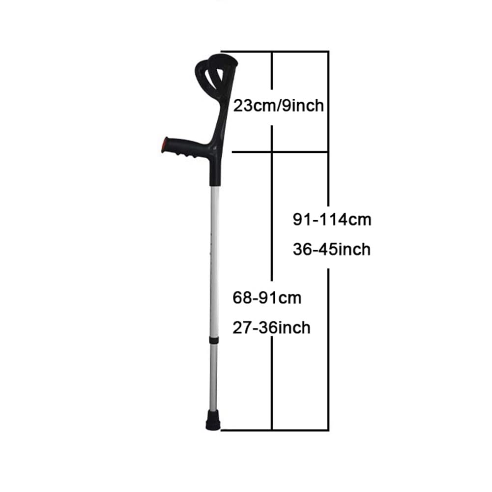 Muletas de antebrazo para adultos, muletas de antebrazo ajustables y livianas con asas de goma, agarre cómodo, muletas médicas para caminar, altura aplicable: 140-190 cm (Size : 2 Counts) Double the