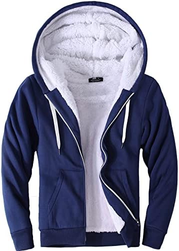 SCODI Hoodies for Men Heavyweight Fleece Sweatshirt – Full Zip Up Thick Sherpa Lined