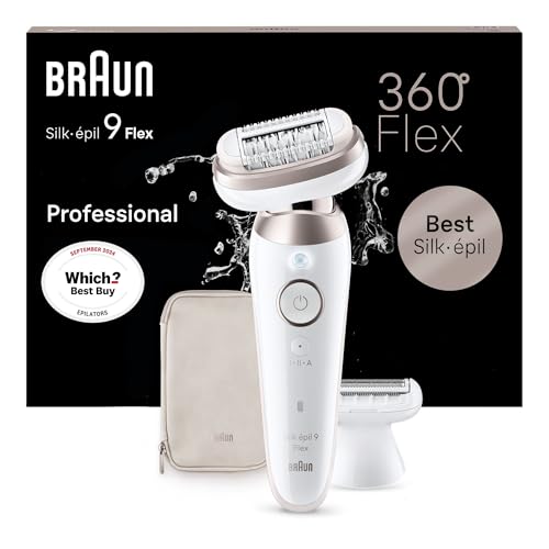 Braun Silk-épil 9 Flex, Epilator with 360 Degree Flexible Head for Easy Hair Removal Wet & Dry, Lasting Smooth Skin