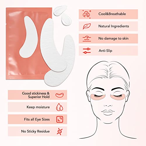 Lunamoon Eye Pads for Eyelash Extension Eyelash Pads Eyelash Extension Pad Eyelash Colouring Pad Eyelash Lifting Pad Eye Gel Patch for Eyelash Extensions 50 works (Willowleaves Pink) - Image 4