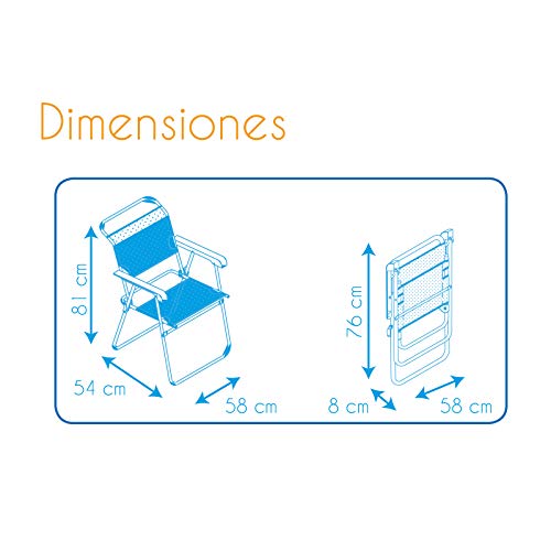 Solenny Klappstuhl 58x54x10 cm blau