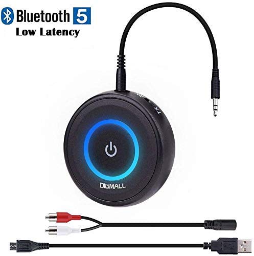 DIGMALL Bluetooth 5.0 Transmitter Receiver for TV, 2-in-1 Wireless Audio Adapter with Low