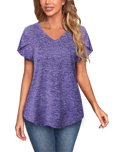 MISS FORTUNE Womens Short Sleeve Shirts Plus Size Yoga