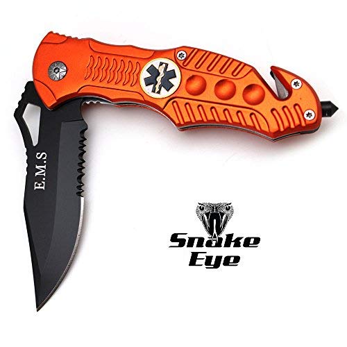 Snake Eye EMS EMT Rescue Style Spring Assist Open Folding Pocket Knife (EMS-2)