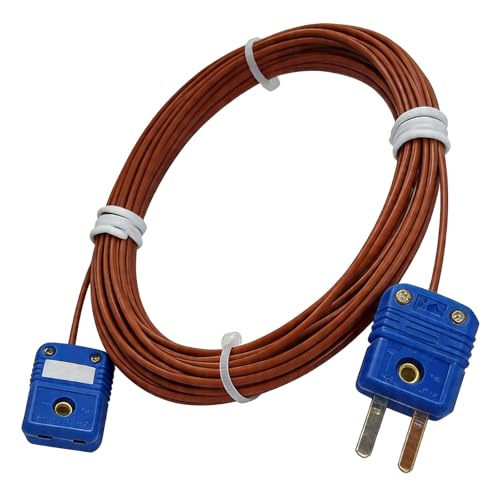Fil thermocouple de type T avec connecteurs mâle femelle 24 AWG isolation PVC 9m