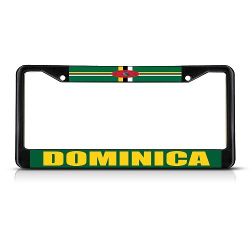 Fastasticdeals Dominica Flag License Plate Frame Tag Holder Cover