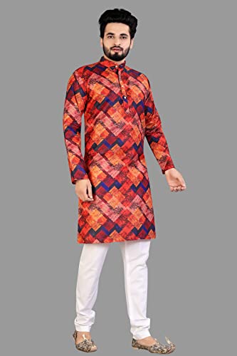 Image of Men's Printed Cotton Kurta