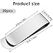 Yuanchu 20 Pack Stainless Steel Money Clips, Silver Slim Metal Cash Clip for Men Small Wallet Clip Credit Card Holder Money Clips Minimalist Front Front Pocket Cash Wallet Clip