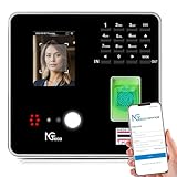 NGTeco Cloud Time Clock, Upgraded TC1 Remote Control 2.4GHz WiFi Time Card Machine for Small Business with Software & App for iOS/Android, Includes 5 RFID Cards No Monthly Fees
