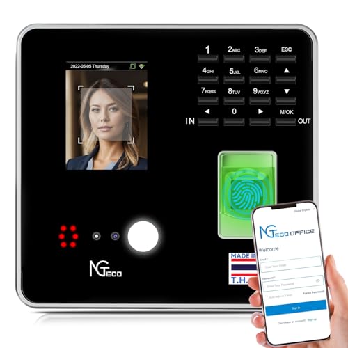 NGTeco Cloud-Based Time Clock, 4-in-1 Time Clocks for...