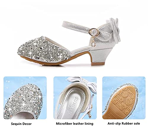 Little Girls Low Heel Dress Pump Rhinestone Sandals Glitter Mary Jane Flower Wedding Party Princess Dress Shoes3