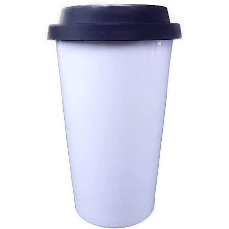 Amazon タンブラー 白磁 L 3cc 二層 陶器 白 ホワイト 保温 保冷 蓋付き おしゃれ コーヒー 絵付け用 食器 ポーセリンアート 可 ラッピング不可 5色から選べるシリコン蓋付 ブラック タンブラーグラス オンライン通販