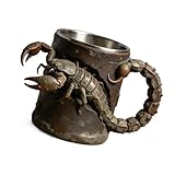 Itkcozcg Tasse en résine de grande capacité style scorpions pour boissons chaudes, cadeau d'anniversaire et de vacances