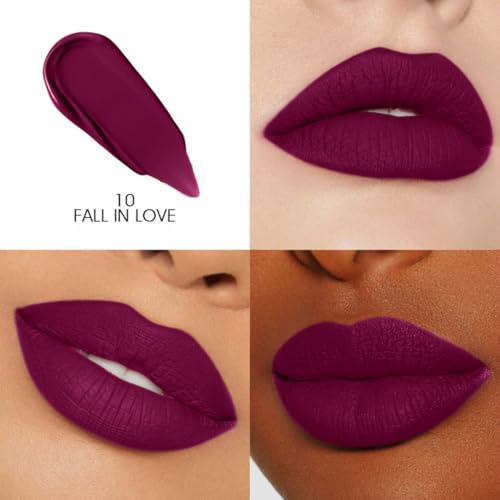 Image of Colors Queen Totally Matte Liquid Lipstick | Intense Color Payoff, Lightweight & Comfortable, One Swipe Application | Long Lasting, Non Transfer Liquid Lipstick for Women (10 - Fall in Love, 7.5g)