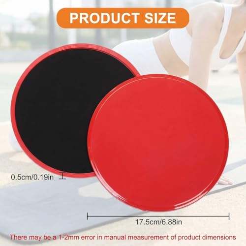 Image of Proberos Yoga Sliding Pads 6.8'' Dia EVA & PP Double Sided Exercise Sliders for Various Surfaces Pilates Fitness Discs for Core Training, Pelvic Floor Exercise