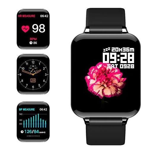 jpantech Smartwatch, 5ATM Impermeable Reloj Inteligente Hombre Mujer, Pulsera Actividad Inteligente Reloj Deportivo Reloj Fitness con Pantalla Táctil Pulsómetro Cronómetros para iPhone (Negro)