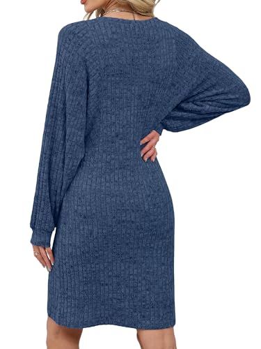Grace's Secret Womens Ribbed Knit Sweater Dress Long Sleeve Casual Fall Winter Dresses 20254