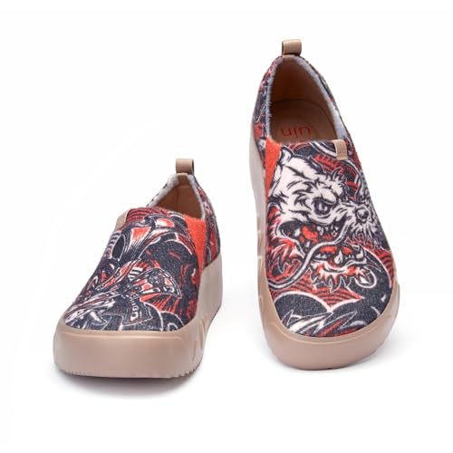UIN Women's Art Travel Walking Shoes Slip On Casual Lightweight Wide Toe Fashion Sneaker Toledo Ⅸ2