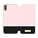 Kate Spade New York Phone Case | for Apple iPhone X and 2018 iPhone Xs | Protective Phone Cases with Folio Design and Drop Protection - Color Block Rose Quartz/Black/Gold Logo Plate