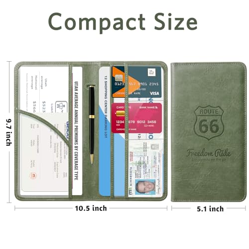 Image of CoBak Car Registration and Insurance Holder | Vehicle Glove Box Organizer, Auto Truck Compartment Document Case with Magnetic Closure for Insurance & Driver License