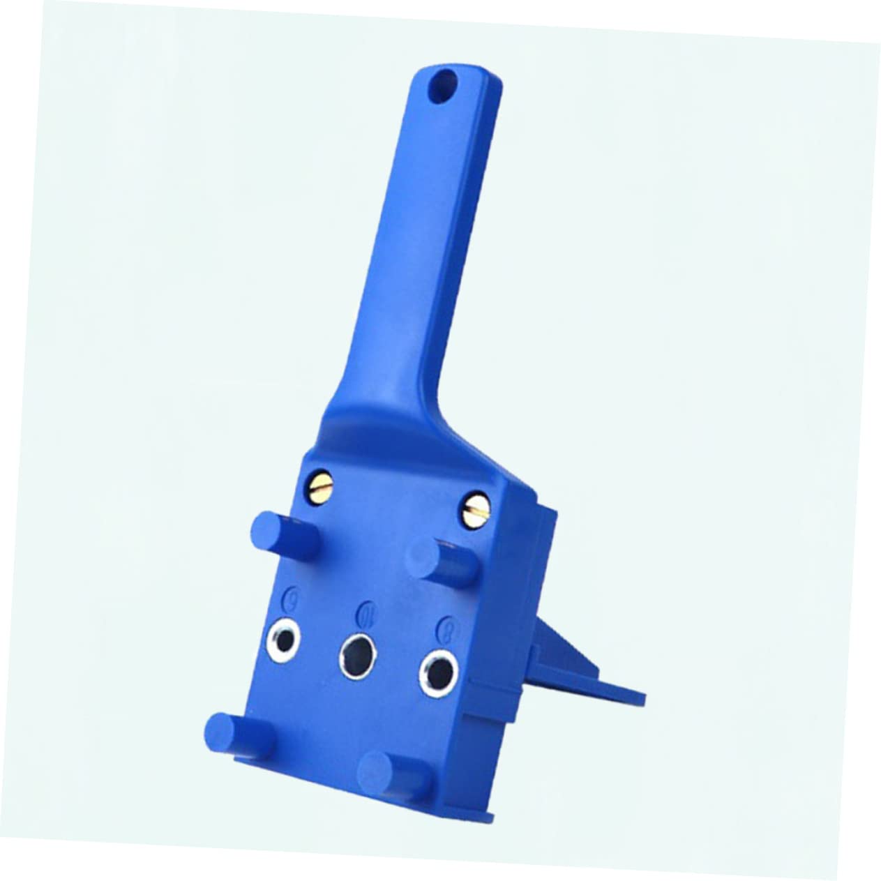 WOONEKY Blue Plastic Woodworking Hole Positioner Straight Hole Drilling Positioner Tool Handheld Sturdy Essential for Carpenters
