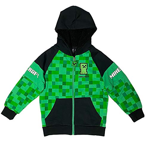 Minecraft Creeper Boys Sherpa Fleece Hoodie