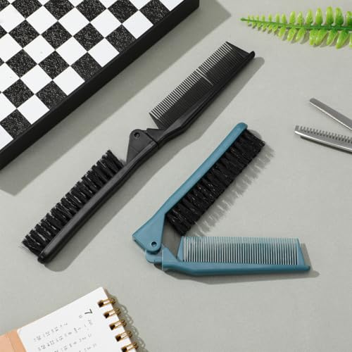 Peine plegable de doble dentado 2 piezas para peinar y trenzar miniatura 3
