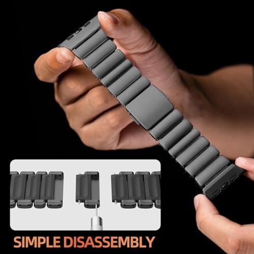 Image of Morofy Titanium Silicone Dual-Layer Link Bands Compatible with Apple Watch Band Ultra 3 /2 /1 49mm 46mm 45mm 44mm Men Women Magnetic Clasp Metal Strap for iwatch Series 11 10 9 8 7 6 5 4 SE (Black|Black)